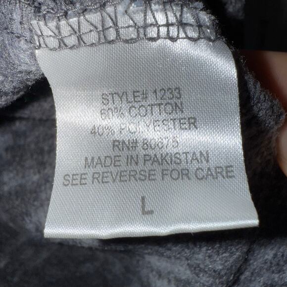 Vintage Hoodie Zip Up Jacket Hooded Two-Tone Sweatshirt Mens Size Large Grey - Picture 4 of 6